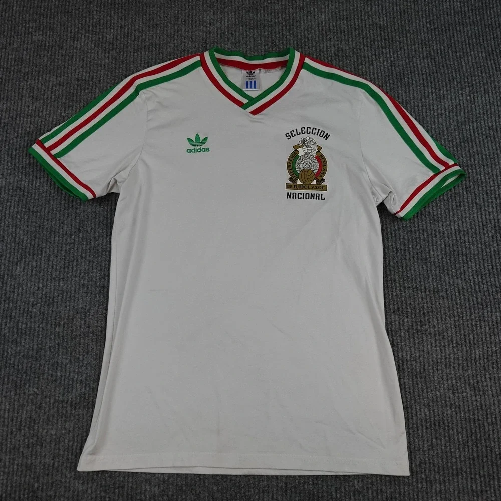 Vintage Mexico 1985 Jersey Mens Medium White Soccer Adidas Seleccion Nacional